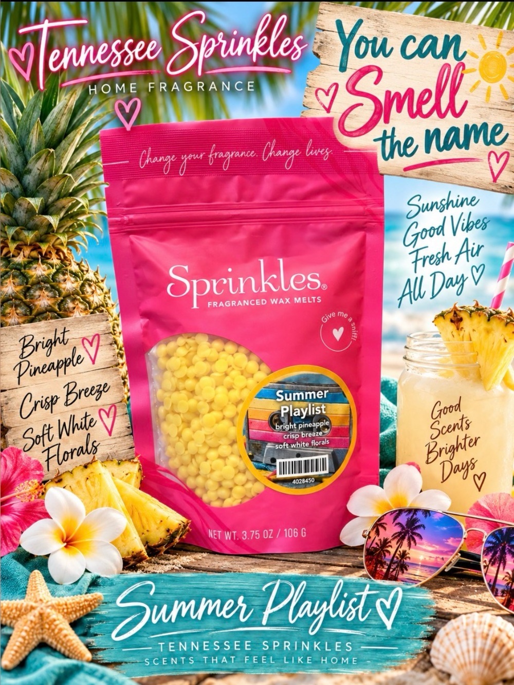 Pink Zebra Summer Playlist 3.75oz Bag of Wax Melts